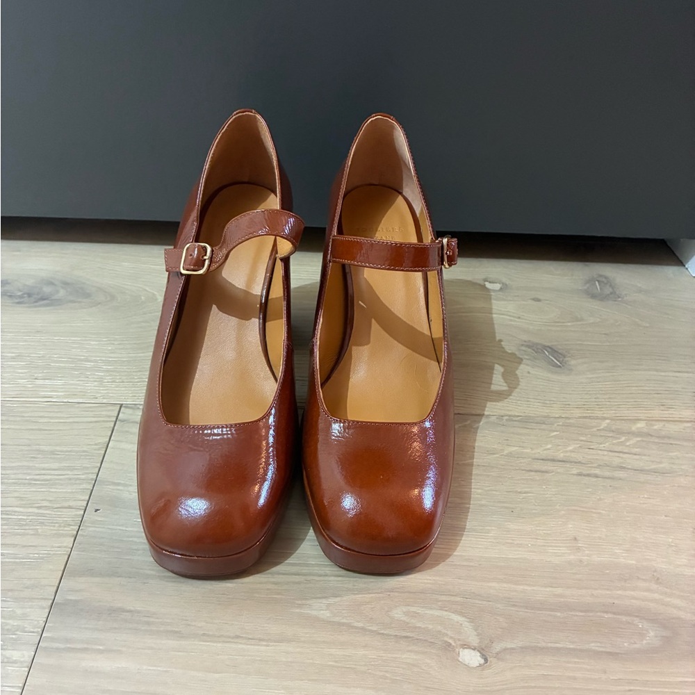 Sezane Brown Mary Jane Heels